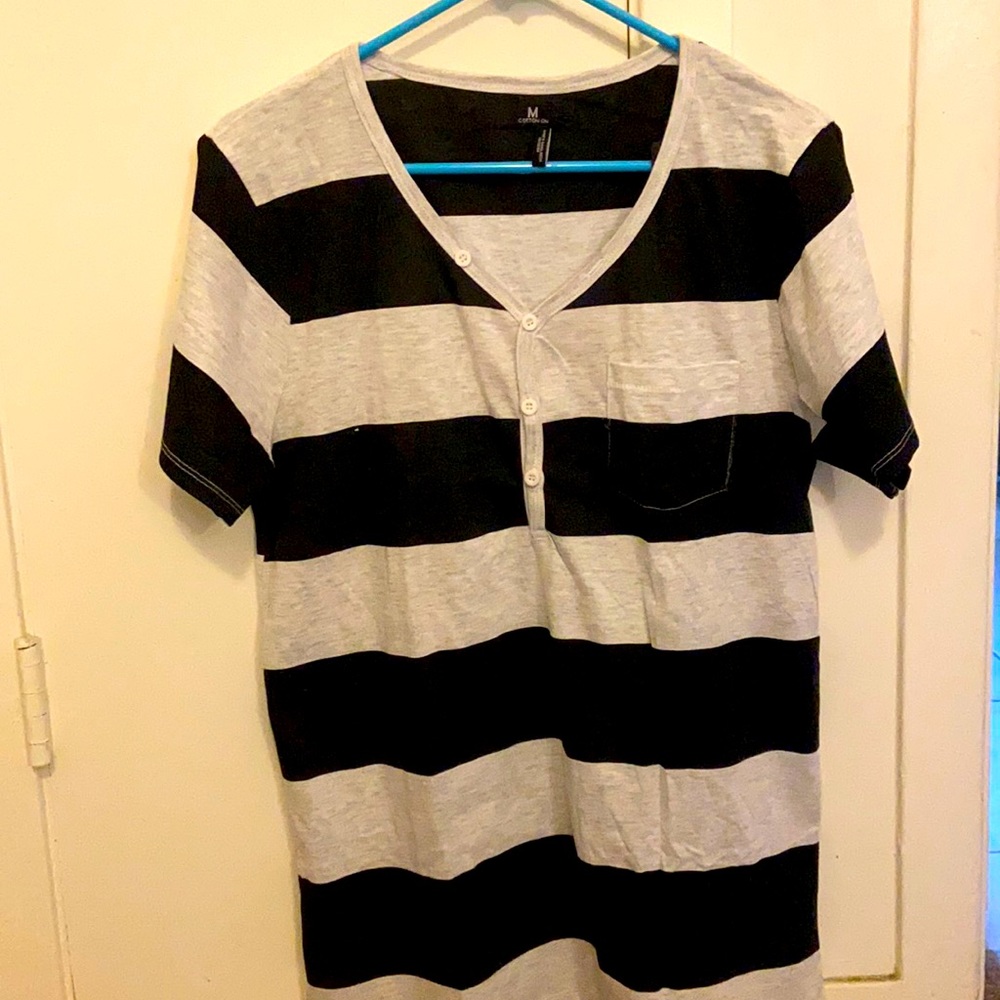 Men’s shirt stripes black & grey